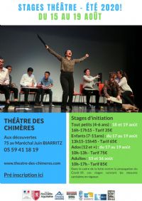 Stage initiation théâtre - aout 2020. Du 15 au 19 août 2020 à Biarritz. Pyrenees-Atlantiques. 